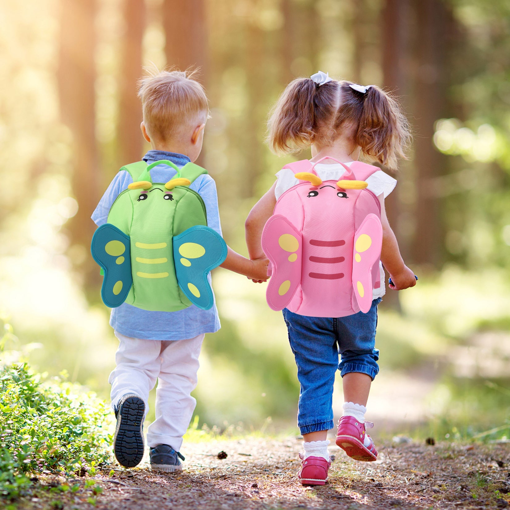 Garvee 300D 3D Butterfly Kids Backpack OneSize Green