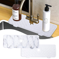 Garvee Silicone Faucet Mat, Draining Drying Pad Countertop Protector for Bathroom Kitchen Sinks, 2pcs