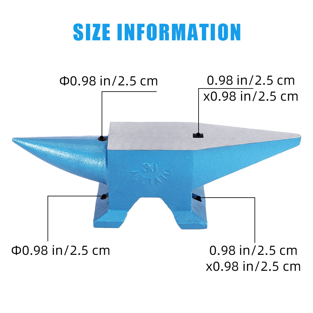 Garvee Cast Steel Anvil 132lbs Blacksmith Tool Durable High Hardness Polished Surface Drop-Forged Steel Metal Workshop Use