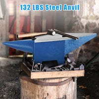 Garvee Cast Steel Anvil 132lbs Blacksmith Tool Durable High Hardness Polished Surface Drop-Forged Steel Metal Workshop Use