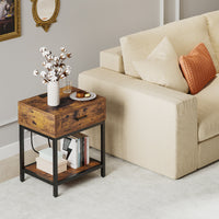 Garvee Nightstand - Bedside Table with Type-C & USB Charging Station, Modern End Table with 1-Drawer Storage, Side Table for Bedroom & Living Room