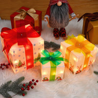 Garvee 3Pcs Christmas Lighted Gift Boxes Decorations