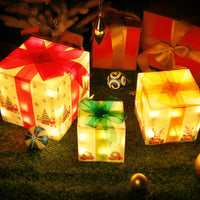 Garvee 3Pcs Christmas Lighted Gift Boxes Decorations