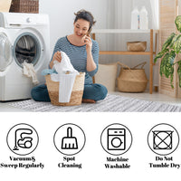 Garvee Boho Rug Grey Area Rug 6x9 Washable Rug for Living Room Rug Soft Low Pile Rug Geometric Throw Rug for Dining Room Bedroom Children's Play Room Aesthetic Rug Gray/White