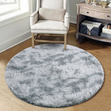 Garvee Fluffy & Sheepskin Light Grey 3.3'-Round Shag Rug Plush Shaggy Rugs Soft Area Rug for Bedroom Fluffy Area Rug Non-Slip Furry Plush Rugs Modern Accent Rug for Indoor Bedroom Living Room - Light Gray