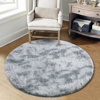 Garvee Fluffy & Sheepskin Light Grey 3.3'-Round Shag Rug Plush Shaggy Rugs Soft Area Rug for Bedroom Fluffy Area Rug Non-Slip Furry Plush Rugs Modern Accent Rug for Indoor Bedroom Living Room