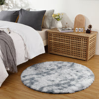 Garvee Fluffy & Sheepskin Light Grey 3.3'-Round Shag Rug Plush Shaggy Rugs Soft Area Rug for Bedroom Fluffy Area Rug Non-Slip Furry Plush Rugs Modern Accent Rug for Indoor Bedroom Living Room