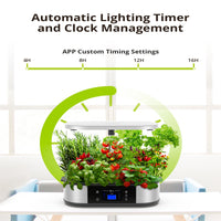 Garvee WiFi 12-Pod Hydroponics Growing System w/ APP Control – Indoor Garden Up to 30", 48W 120-LED Grow Light, Silent Pump, Timer, GS1 Max