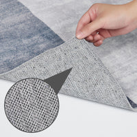 Garvee 9x12 Area Rug Modern Geometric Throw Rugs Washable Extra Large Area Rug for Bedroom Living Room Non Slip Non Shedding Home Decor Mat Contemporary Floor Cover for Dining Room Office Dorm, Grey
