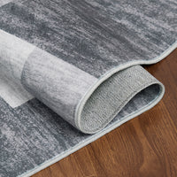 Garvee 9x12 Area Rug Modern Geometric Throw Rugs Washable Extra Large Area Rug for Bedroom Living Room Non Slip Non Shedding Home Decor Mat Contemporary Floor Cover for Dining Room Office Dorm, Grey