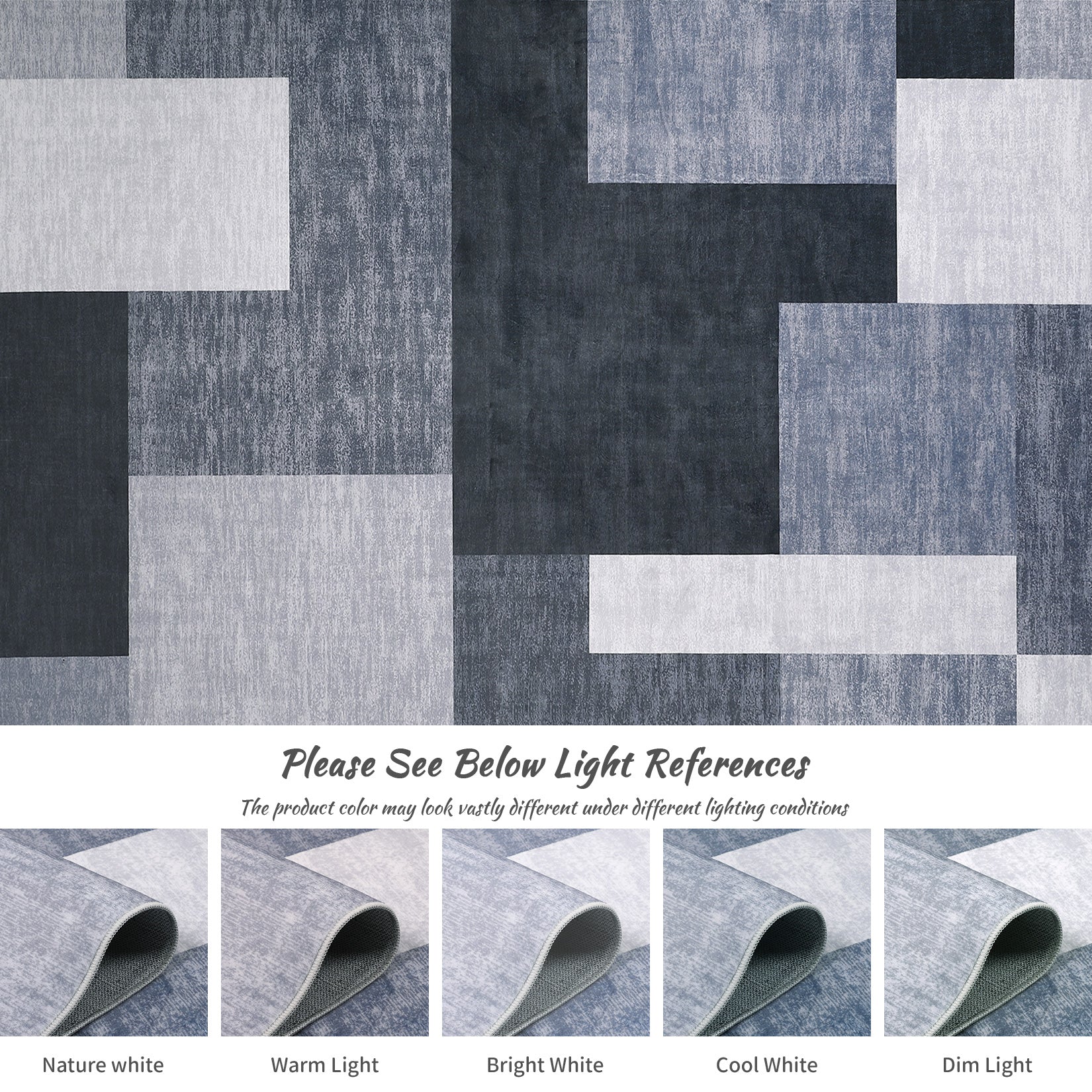 Garvee 9x12 Area Rug Modern Geometric Throw Rugs Washable Extra Large Area Rug for Bedroom Living Room Non Slip Non Shedding Home Decor Mat Contemporary Floor Cover for Dining Room Office Dorm, Grey