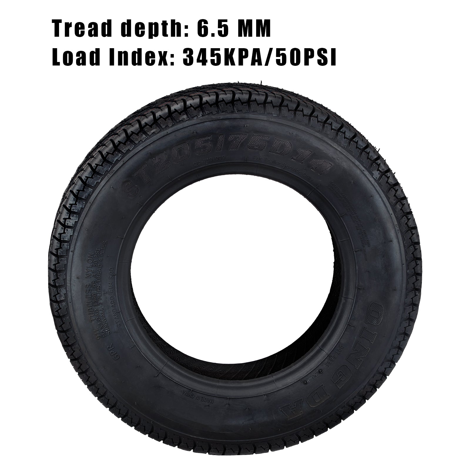 Garvee ST205/75D14 Trailer Tires, 6PR Load Range C, 14in Fuel-saving Designed Trailer Tires 205 75 14 for Travel/Camper/Landscape/Cargo/Utility/Boat/Horse/Farm/Hauler Trailer