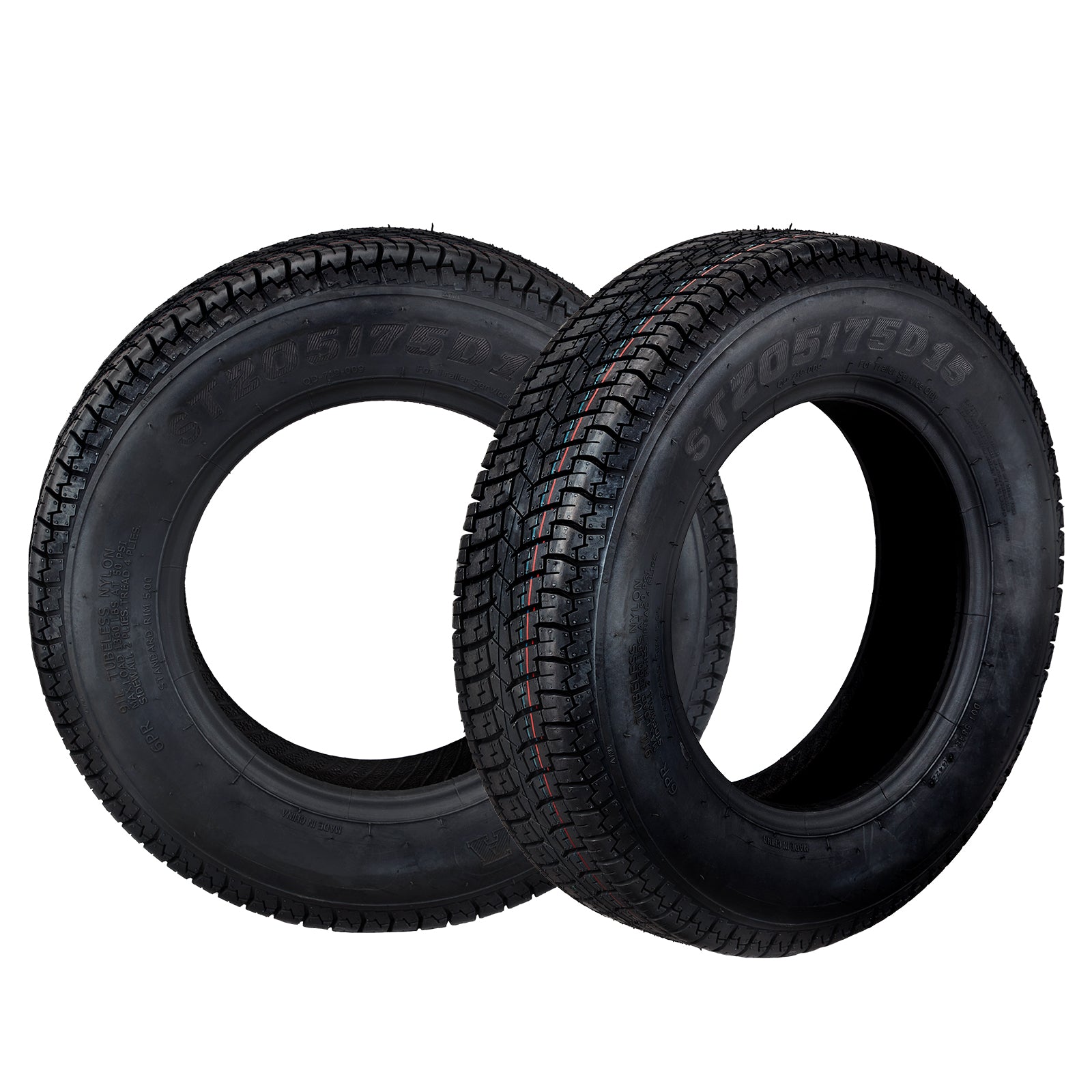 Garvee ST205/75D14 Trailer Tires, 6PR Load Range C, 14in Fuel-saving Designed Trailer Tires 205 75 14 for Travel/Camper/Landscape/Cargo/Utility/Boat/Horse/Farm/Hauler Trailer