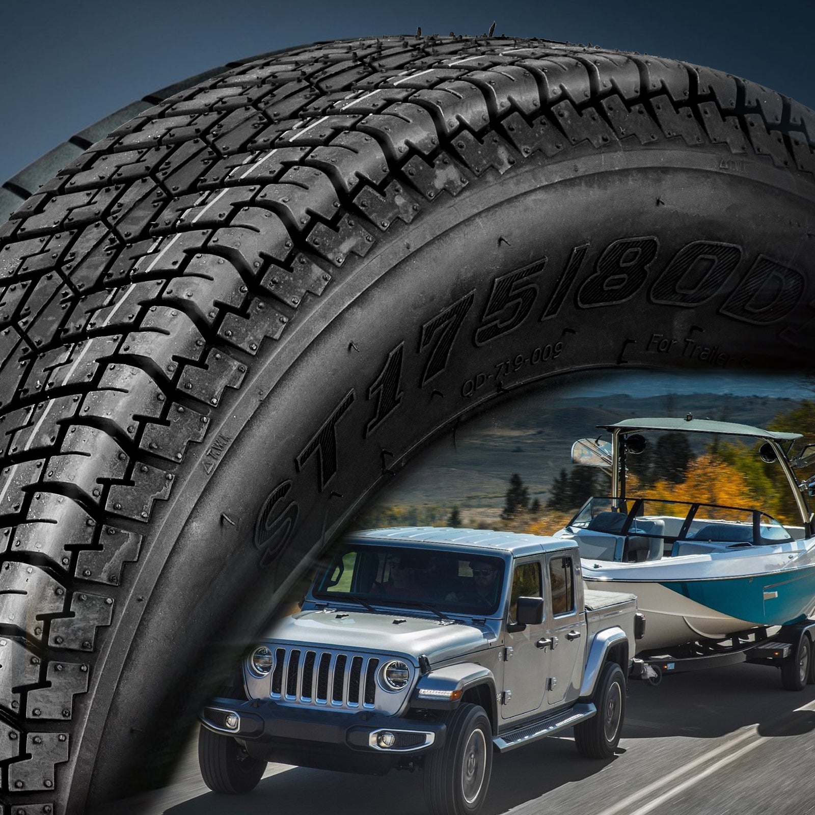 Garvee ST205/75D14 Trailer Tires, 6PR Load Range C, 14in Fuel-saving Designed Trailer Tires 205 75 14 for Travel/Camper/Landscape/Cargo/Utility/Boat/Horse/Farm/Hauler Trailer