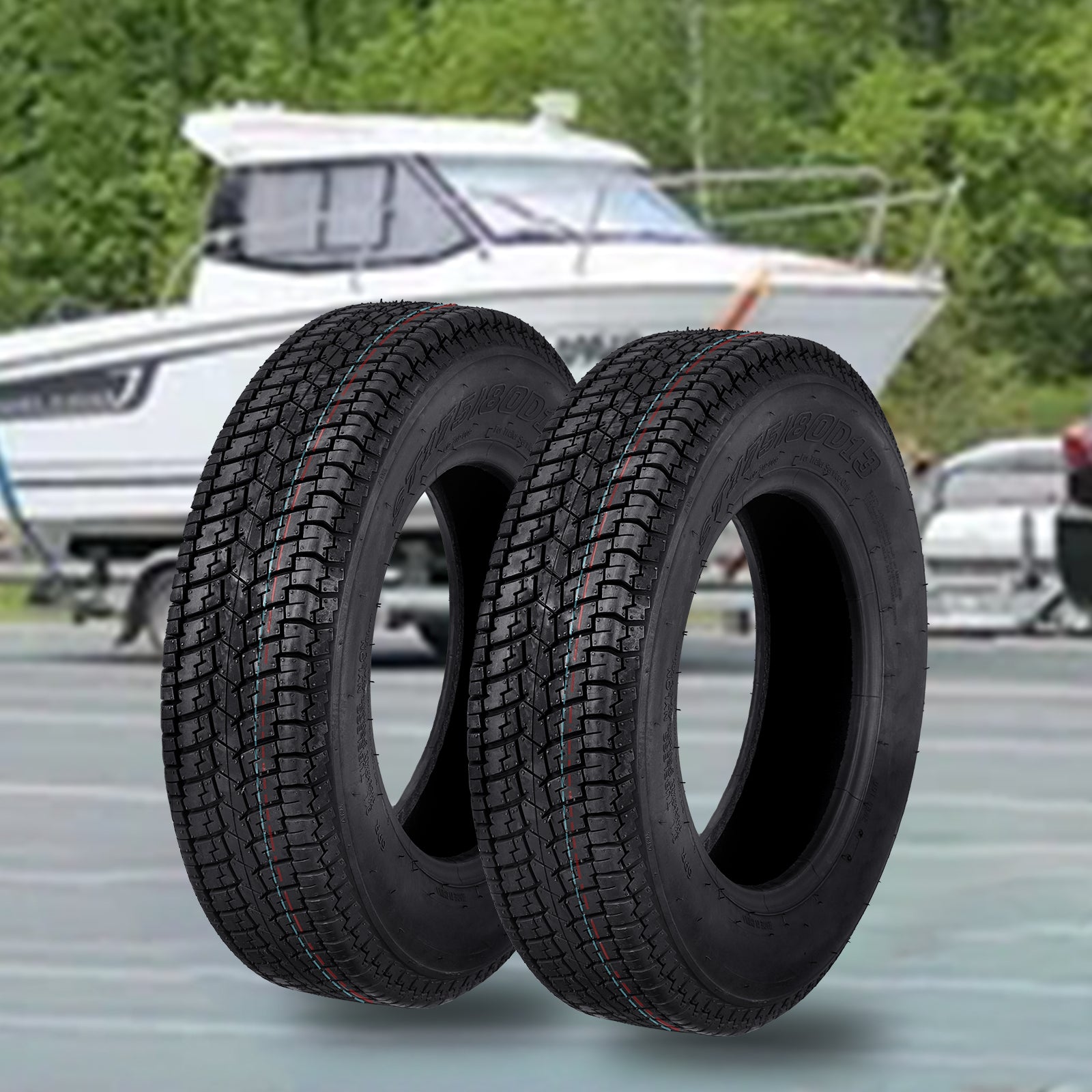 Garvee ST205/75D14 Trailer Tires, 6PR Load Range C, 14in Fuel-saving Designed Trailer Tires 205 75 14 for Travel/Camper/Landscape/Cargo/Utility/Boat/Horse/Farm/Hauler Trailer