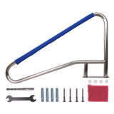 Garvee 54"x36" Stainless Steel Swimming Pool Stair Rail - 250 lbs Load Capacity, Rustproof Handrail with Blue Grip Cover for Inground Pools