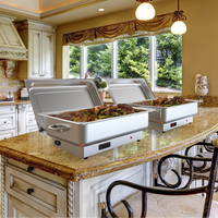 Garvee 9QT(1×1/1Pan)Electric Chafing Dish with Temperature Control, Stainless Steel Buffet Servers and Warmers, Electric Chafing Dish Set with Temperature Control for Catering