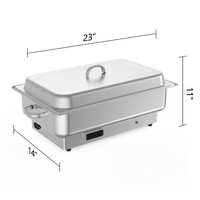 Garvee 9QT(2×1/2Pan)Electric Chafing Dish with Temperature Control, Stainless Steel Buffet Servers and Warmers, Electric Chafing Dish Set with Temperature Control for Catering