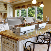 Garvee 9QT(2×1/2Pan)Electric Chafing Dish with Temperature Control, Stainless Steel Buffet Servers and Warmers, Electric Chafing Dish Set with Temperature Control for Catering