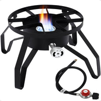 Garvee 14" Single Burner Propane Outdoor Stove - High Heat Portable Cooker for Home Brewing, Turkey Frying, Maple Syrup Preparation