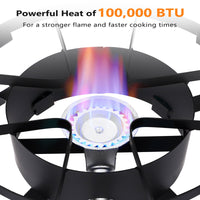 Garvee 14" Single Burner Propane Outdoor Stove - High Heat Portable Cooker for Home Brewing, Turkey Frying, Maple Syrup Preparation