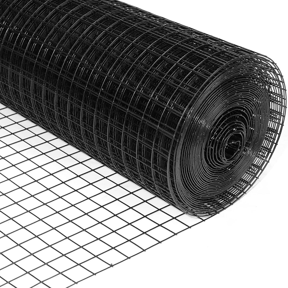 Black Hardware Cloth 15 Gauge 24" x 100' Vinyl Coated and Galvanized Alloy Steel Wire Mesh Roll, 1:1inch Chicken Wire Fencing Mesh, Wire Fence Roll for Garden Pet/Poultry Enclosures Protection