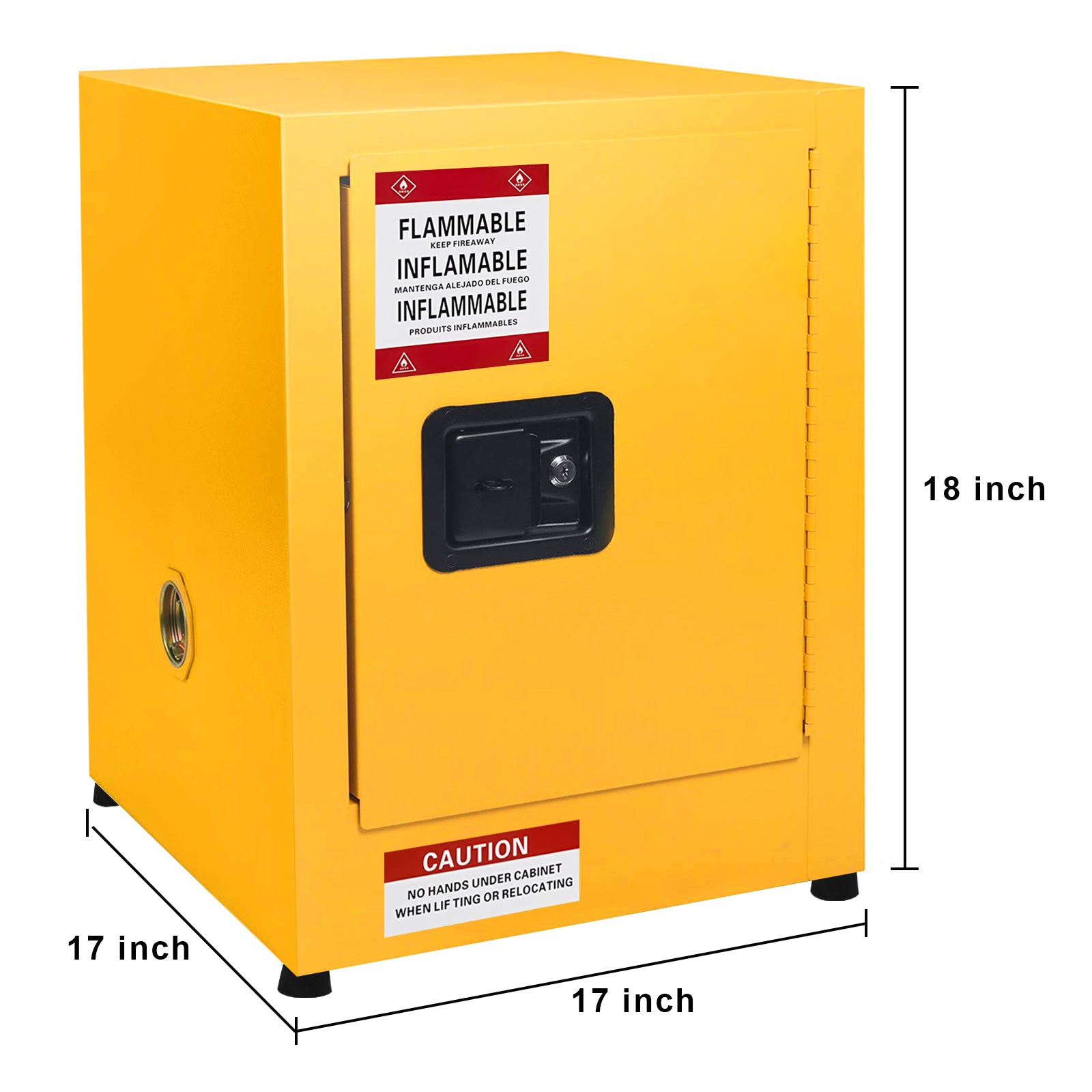 Garvee Hazardous Storage Cabinets, Industry Flammable Storage Cabinet Galvanized Steel Adjustable Shelf Safe Cabinet 17" x 17" x 18"