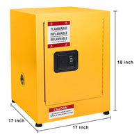 Garvee Hazardous Storage Cabinets, Industry Flammable Storage Cabinet Galvanized Steel Adjustable Shelf Safe Cabinet 17" x 17" x 18"