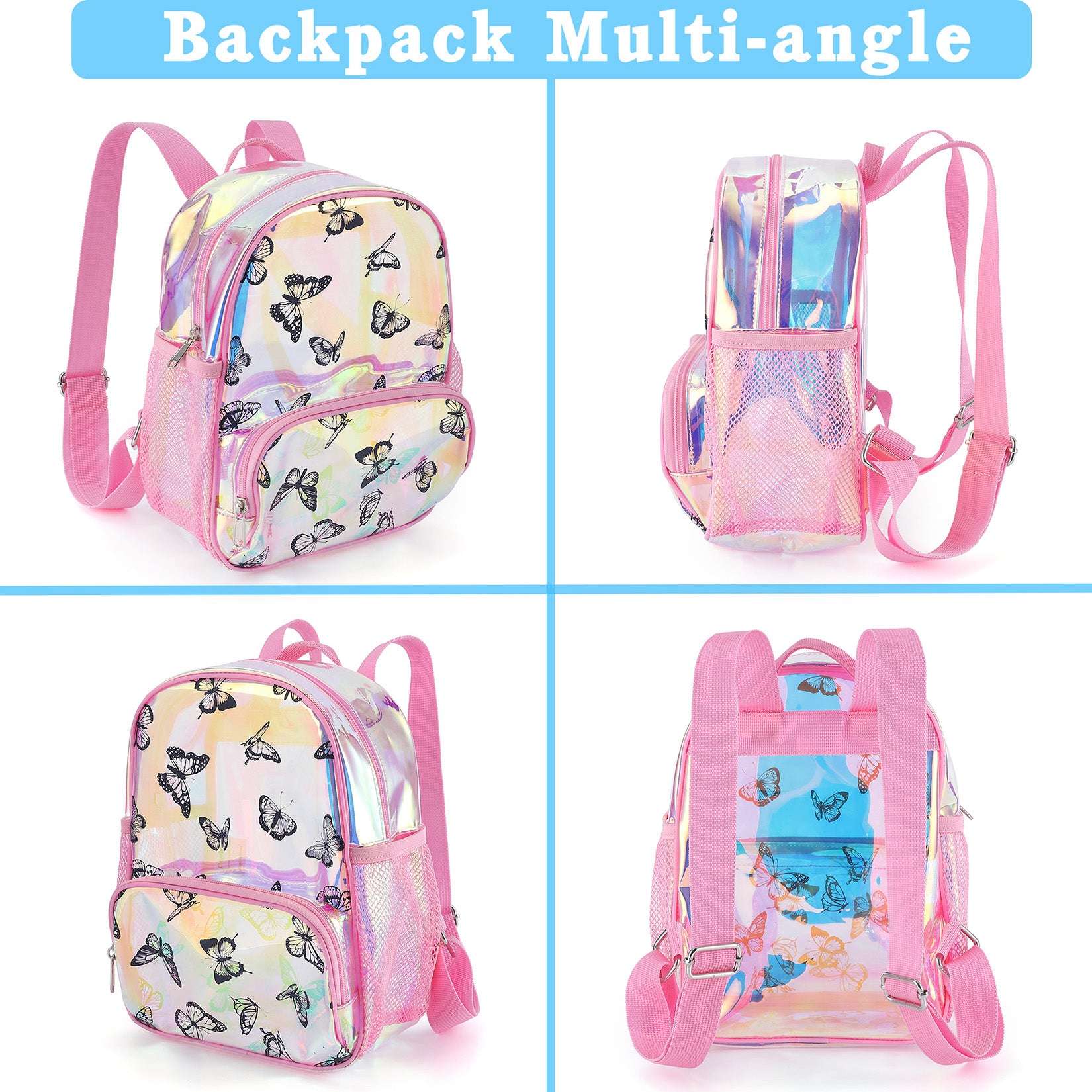 Garvee Transparent PVC/TPU Medium School Bag Fantasy Colors