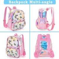 Garvee Transparent PVC/TPU Medium School Bag Fantasy Colors