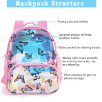 Garvee Transparent PVC/TPU Medium School Bag Fantasy Colors