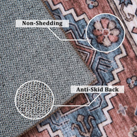 Garvee Vintage Washable Area Rug 3x5 Boho Rug Faux Cashmere Non Slip Rugs for Living Room Bedroom Oriental Rug Mat Stain Resistant Throw Rug Kitchen Dining Home Office