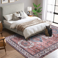Garvee Vintage Washable Area Rug 3x5 Boho Rug Faux Cashmere Non Slip Rugs for Living Room Bedroom Oriental Rug Mat Stain Resistant Throw Rug Kitchen Dining Home Office