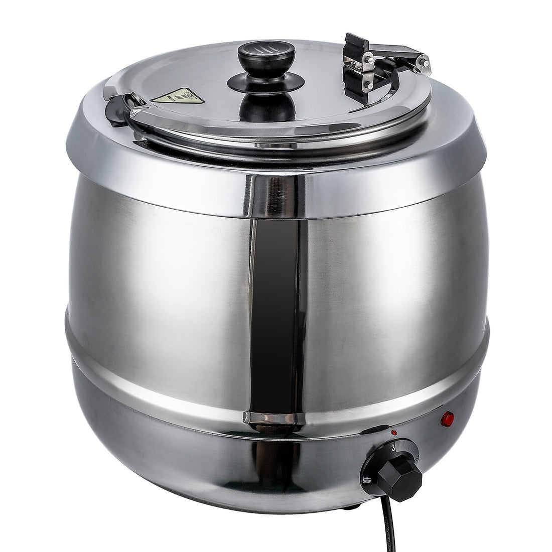 Garvee 10.5QT Commercial Soup Kettle Warmer with Hinged Lid and Detachable Stainless Steel Insert Pot for Restaurant and Big Family - Sliver