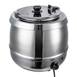 Garvee 10.5QT Commercial Soup Kettle Warmer with Hinged Lid and Detachable Stainless Steel Insert Pot for Restaurant and Big Family - Sliver - Silver