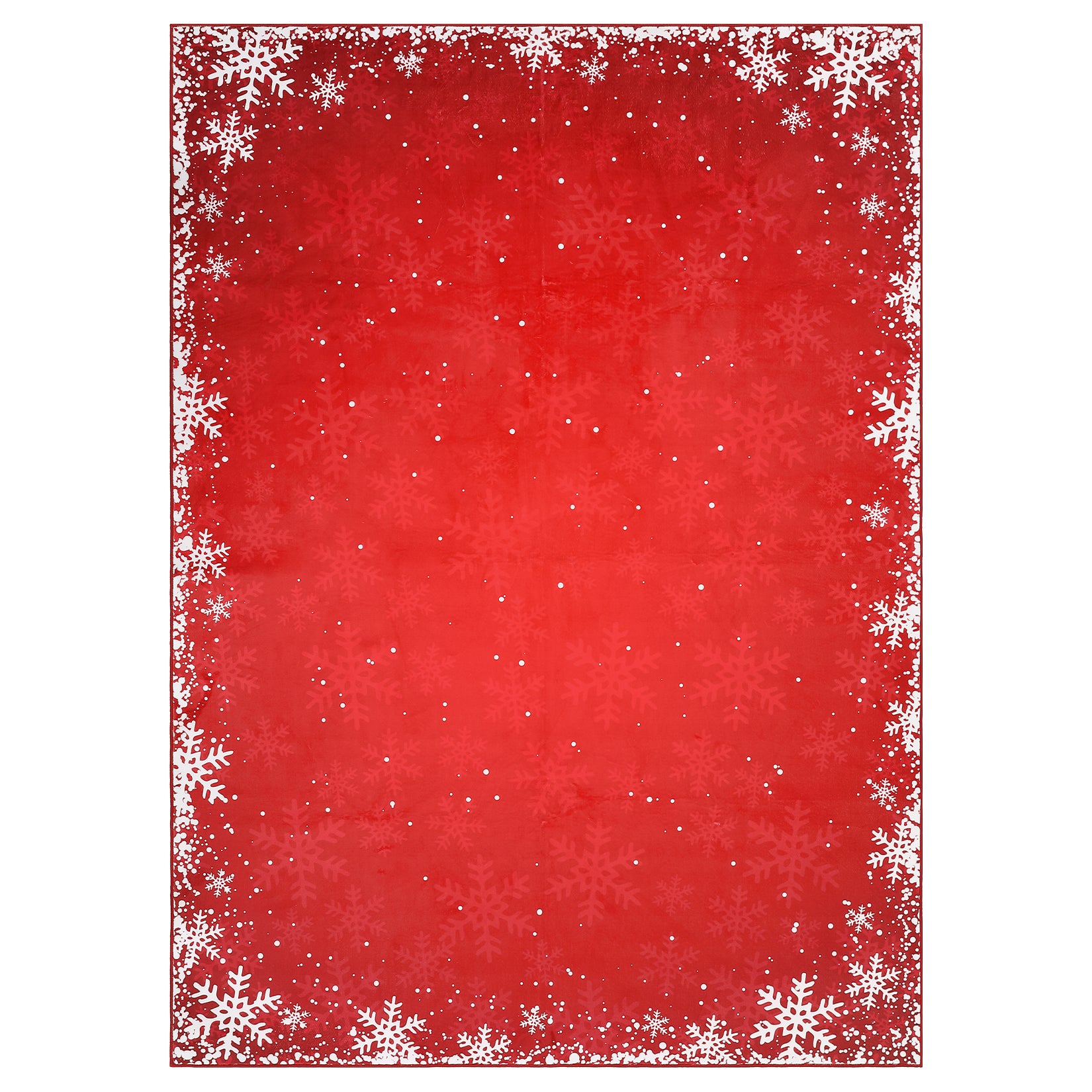 Garvee Bedroom Area Rug 4x6 Indoor Xmas Area Rug Non-Slip Fllor Carpet Christmas Decorative Area Rug Boho Snowflake Area Rug Washable Area Rug for Bedroom Living Room Kitchen Nursery, Red 4' x 6'