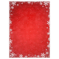 Garvee Bedroom Area Rug 4x6 Indoor Xmas Area Rug Non-Slip Fllor Carpet Christmas Decorative Area Rug Boho Snowflake Area Rug Washable Area Rug for Bedroom Living Room Kitchen Nursery, Red 4' x 6'