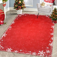 Garvee Bedroom Area Rug 4x6 Indoor Xmas Area Rug Non-Slip Fllor Carpet Christmas Decorative Area Rug Boho Snowflake Area Rug Washable Area Rug for Bedroom Living Room Kitchen Nursery, Red 4' x 6'