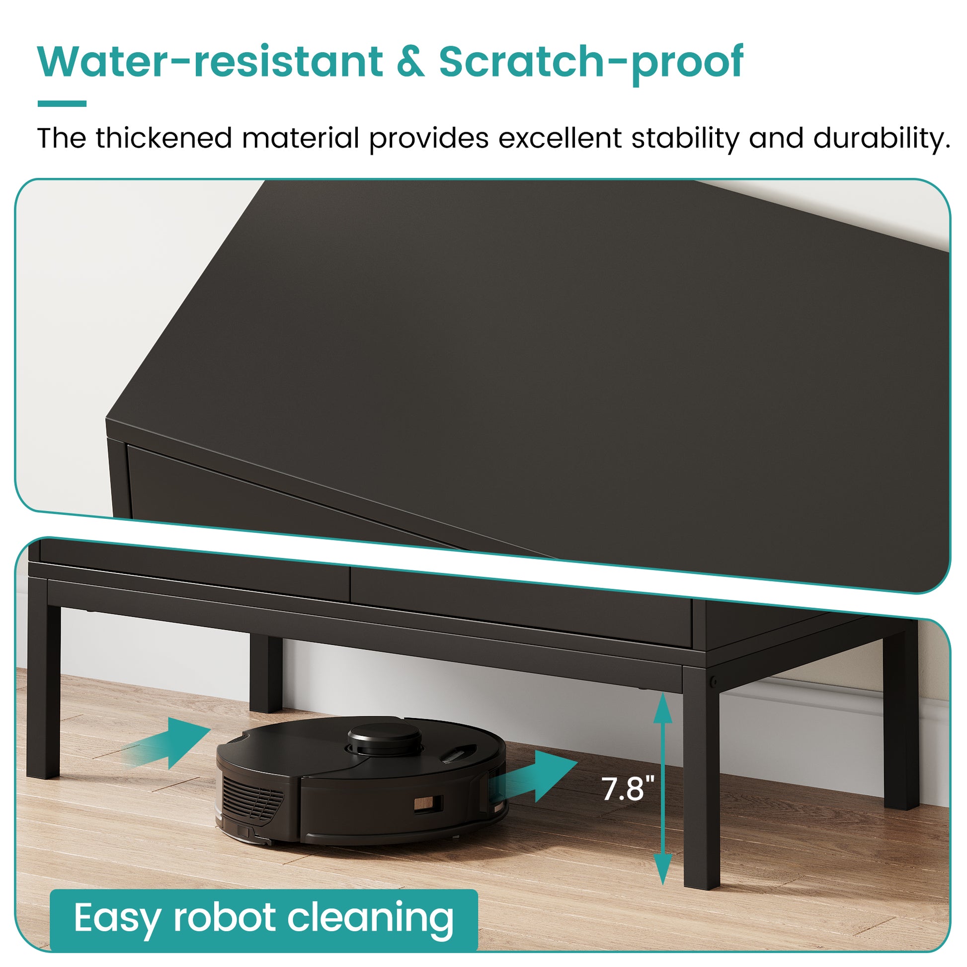 Garvee Buffet Cabinet with Rattan Doors, Farmhouse Sideboard Cabinet with Adjustable Shelves, Modern Wood Cupboard for Kitchen , Living Room, Dining Room, Hallway, Black