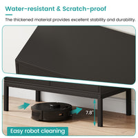 Garvee Buffet Cabinet with Rattan Doors, Farmhouse Sideboard Cabinet with Adjustable Shelves, Modern Wood Cupboard for Kitchen , Living Room, Dining Room, Hallway, Black