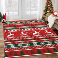 Garvee Washable Area Rug 8x10 Rug for Living Room Modern Christmas Rug Xmas Deer Tree Non Slip Carpet for Bedroom Soft Stain Resistant Large Area Rug for Holiday Dining Room