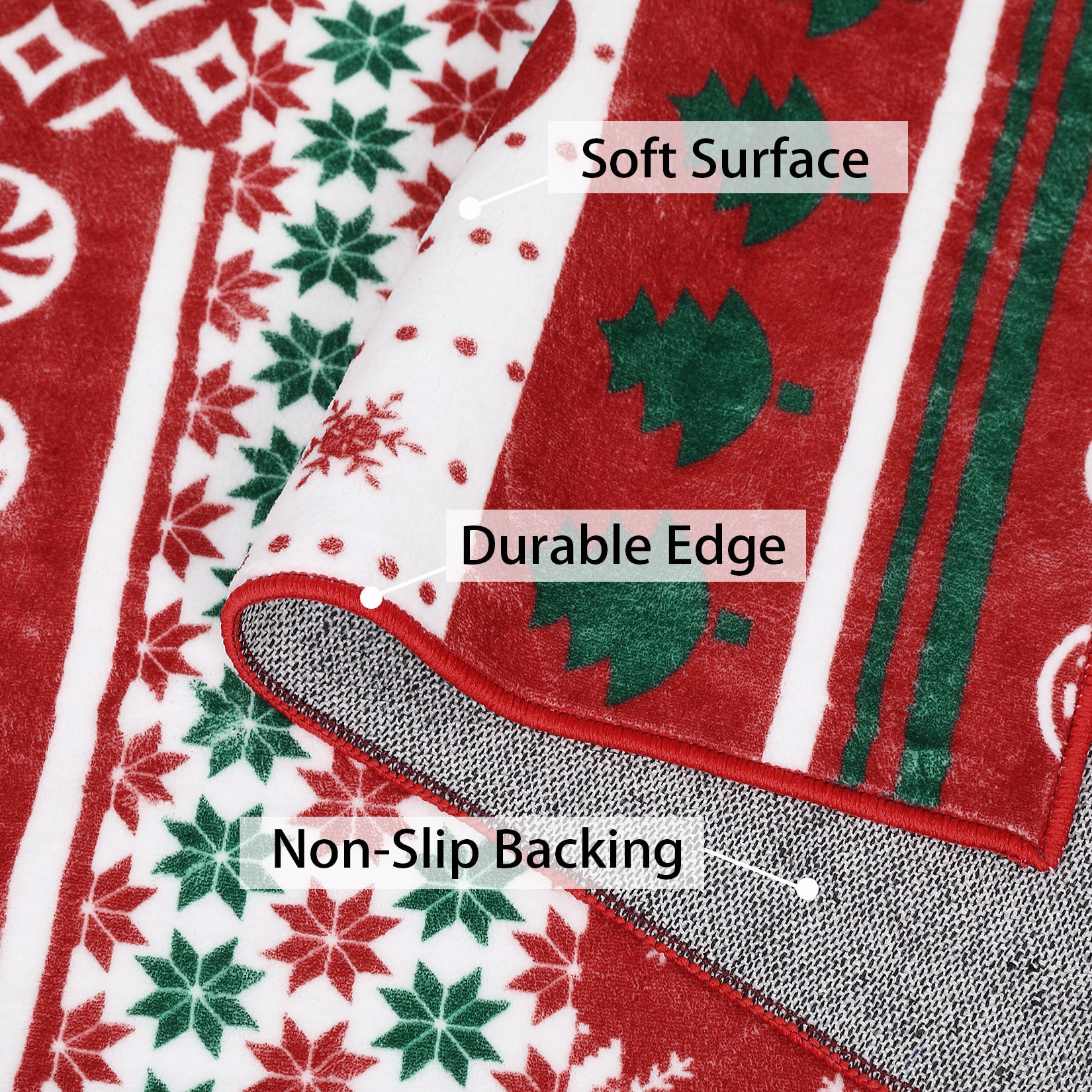 Garvee Christmas Area Rug 8x10 Christmas Patchwork Pattern Floor Cover Machine Washable Indoor Carpet Rug Decorative Non Slip Accent Rug for Kitchen Bathroom Living Room Bedroom