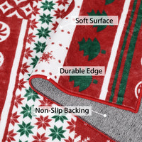 Garvee Christmas Area Rug 8x10 Christmas Patchwork Pattern Floor Cover Machine Washable Indoor Carpet Rug Decorative Non Slip Accent Rug for Kitchen Bathroom Living Room Bedroom