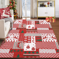 Garvee Christmas Area Rug 8x10 Christmas Patchwork Pattern Floor Cover Machine Washable Indoor Carpet Rug Decorative Non Slip Accent Rug for Kitchen Bathroom Living Room Bedroom