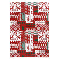 Garvee Christmas Area Rug 8x10 Christmas Patchwork Pattern Floor Cover Machine Washable Indoor Carpet Rug Decorative Non Slip Accent Rug for Kitchen Bathroom Living Room Bedroom