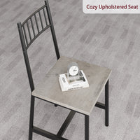 Garvee Dining Table Set for 4 with Bench and 2 Chairs, Rectangular Kitchen Table Set with Wine Rack, Dining Room Table Set for 4 with Storage Benches for Small Space, Apartment, Gray