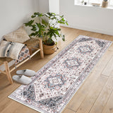 Garvee Bohemian Area Rug Runner 2x6 Hallway Runner Rug Non-Slip Washable Rug Runner Vintage Throw Kitchen Runner Rug Vintage Carpet Runner for Entryway Bedroom Foyer Bathroom,Pink - Pink