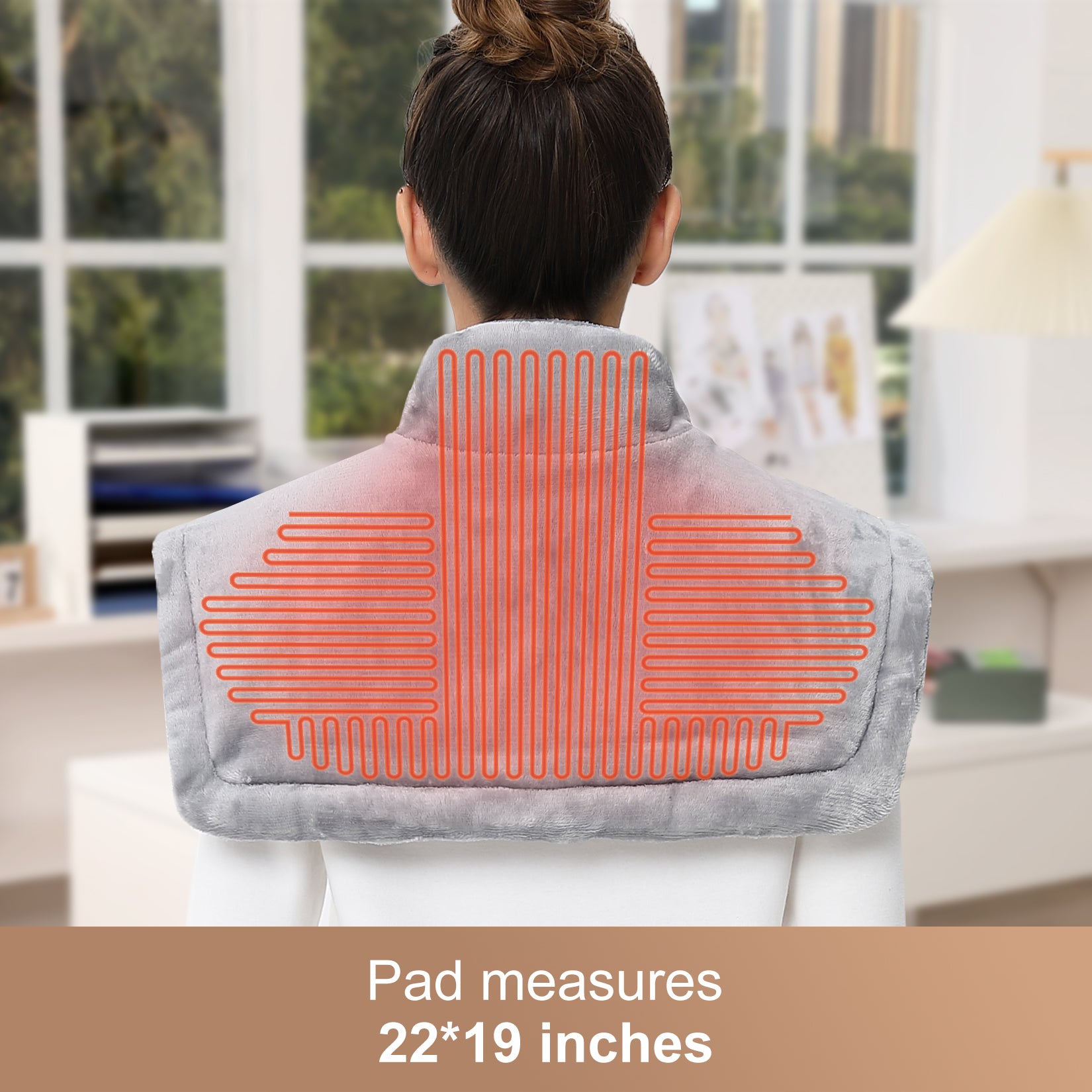 Garvee Heating Pad for Neck and Shoulders - 2.2lb Large Electric Fast Heating Pad for Pain Relief and Deep Pressure Therapy, 22"x19", UL Certified,