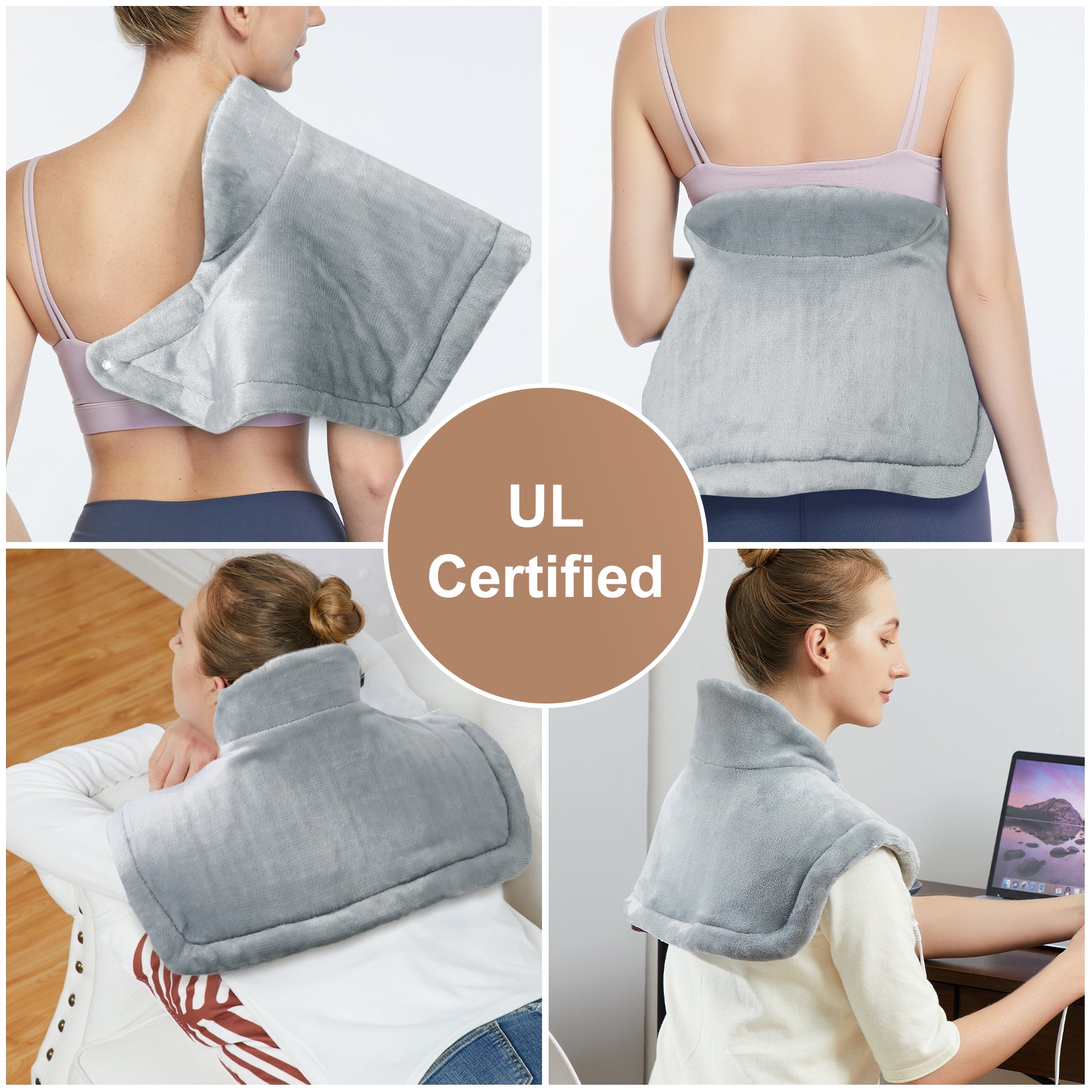 Garvee Heating Pad for Neck and Shoulders - 2.2lb Large Electric Fast Heating Pad for Pain Relief and Deep Pressure Therapy, 22"x19", UL Certified,