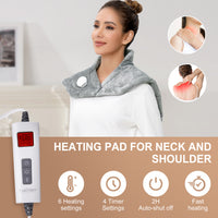 Garvee Heating Pad for Neck and Shoulders - 2.2lb Large Electric Fast Heating Pad for Pain Relief and Deep Pressure Therapy, 22"x19", UL Certified,